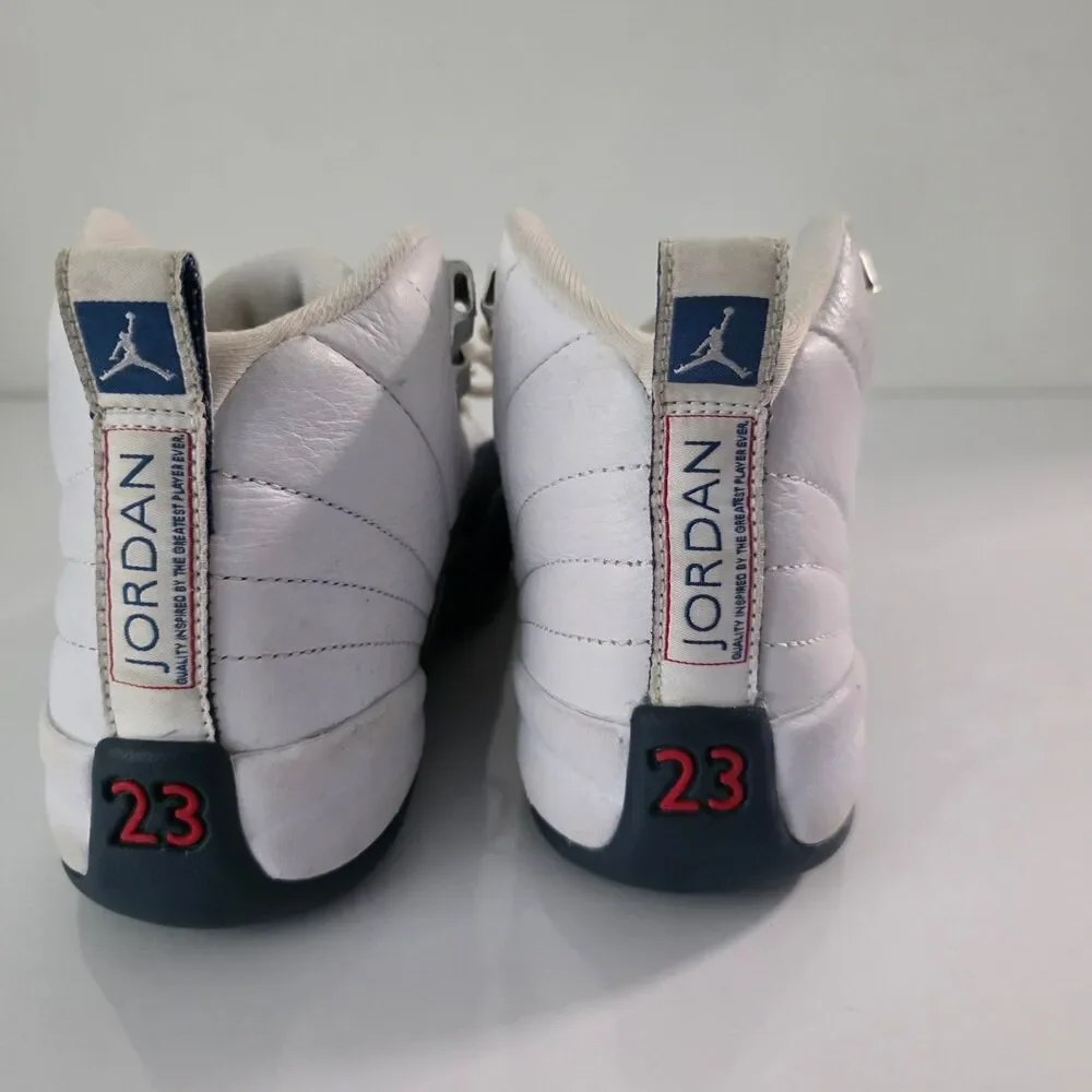 Jordan 12 Retro French Blue 2016 Kids Sneakers 153265-114 White Blue Size 4Y